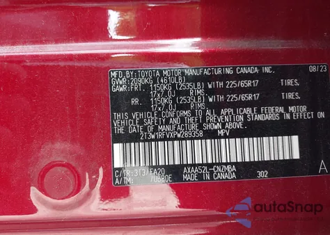 2023 Toyota Rav4 Xle from USA, damaged, VIN 2T3W1RFVXPW289358